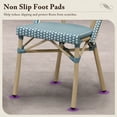 thumbnail image 4 of PURPLE LEAF OUTDOOR 3-Piece French Bistro Dining Set Round Outdoor Patio Table and 2 Armless Chairs Tempered Glass Top PE Rattan Champagne Finish Aluminum Frame Light Blue, 4 of 10