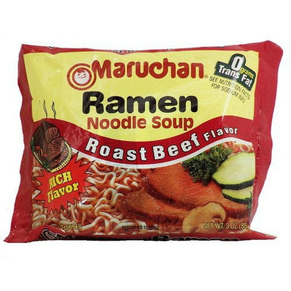 Maruchan ROAST BEEF FLAVOR Ramen Noodle Soup 3oz (6 pack)