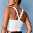thumbnail image 6 of Wyongtao Womens Ribbed Knit Tank Tops Strap Solid Color Slim Fitted Crop Camisole Casual Trendy Sport Going Out Clothes (S, White), 6 of 7