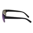 thumbnail image 3 of Minimal Mod Rectangular Half Rim Mens Plastic Designer Sunglasses Black Blue Mirror, 3 of 4