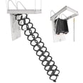 thumbnail image 1 of VEVOR Steel Attic Ladder Ceiling-Mounted Attic Stairs for 10.5 to 11 ft Ceilings, 1 of 9