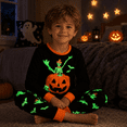 thumbnail image 2 of Boys Halloween Ghost Pajamas Cotton 2 Piece Sleepwear Set Long Sleeve Kids PJs for Toddler Boys 7Y, Pumpkin II, 2 of 9