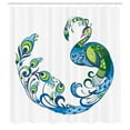 thumbnail image 3 of Ambesonne Summer Shower Curtain, Colorful Peacock Tropic, 69"Wx84"L, Blue Green Pink, 3 of 5