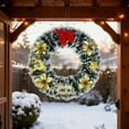 thumbnail image 6 of Christmas Wreath 10 Inch, Pre-Decorated Front Door Wreath for Home Office Church, Xmas Wall Hanging Indoor Holiday Decor, 6 of 7