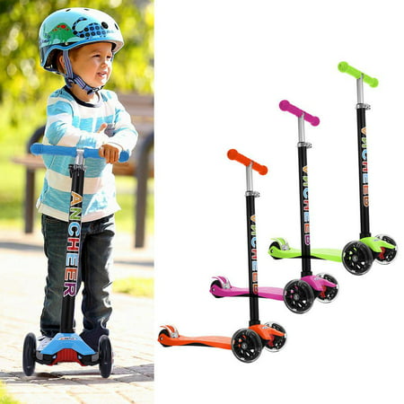 Hascon Folding  Aluminum Alloy Kick Scooter T Style Handle Bar Best Gifts for Children Kids Boys