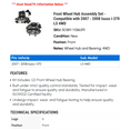 thumbnail image 2 of Front Wheel Hub Assembly Set - Compatible with 2007 - 2008 Isuzu i-370 LS 4WD, 2 of 2