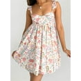 thumbnail image 3 of Qmyliery Women Slip Dress, Sleeveless Backless Floral/Solid A-line Dress Summer Mini Dress, 3 of 8