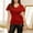 *Red, variant on ClodeEU Women's V Neck Sequin Short Sleeve Blouse with Waist-Tie for Evening Blue,Womens Plus L