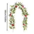 thumbnail image 2 of Flowers Red Berries 185cm Soft Wreath for Fireplace Staircase and Party Decoration, 2 of 6