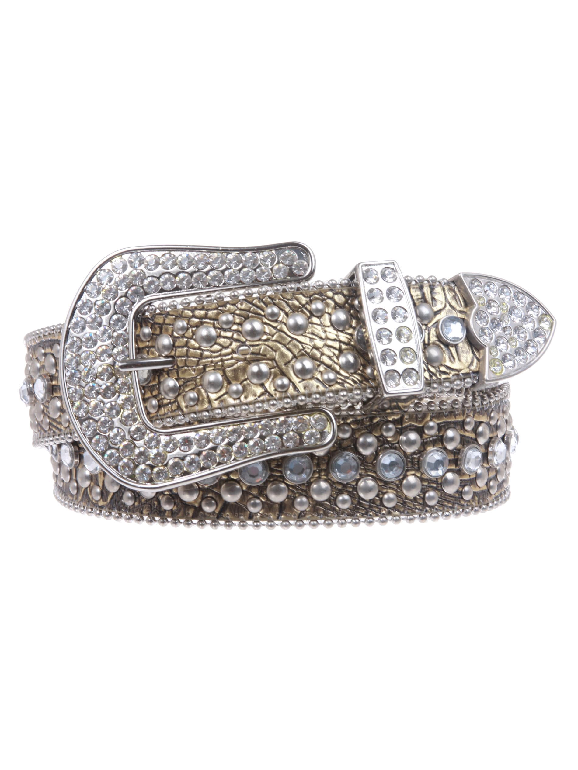 Genuine Leather and Calf Hair Belt With Rhinestone Cross Buckle Belt Size XL 50127 Rhinestone Belt Fashion Western Bling Crystal Genuine  main image 2
