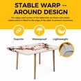 thumbnail image 4 of Red Spring Floral Table Cloths for 6 Foot Rectangle Tables, Birds Branches Watercolor Flowers Rustic Patio Waterproof Elastic Fitted Tablecloths, Washable Rectangular Table Cover for Camping, 4 of 8