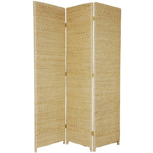 Oriental Furniture 71'' Rush Grass Woven 3 Panel Room Divider