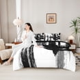 thumbnail image 7 of Erosebridal Neutral Art 7 Pieces Bedding Comforter Set,Modern Stripe Aesthetic Full Bedding Set For Teens,Reversible, 7 of 7