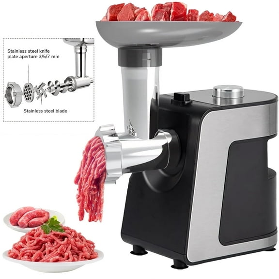 AARTVARK TEES Electric Meat Grinder,Sausage Stuffer Maker with Kubbe Kit,3 Board Blades,Stainless Steel Grinder for Home Kitchen Use