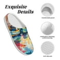 thumbnail image 5 of Daiia Colorful Fishing Boats Print Women’s Fuzzy Slippers Memory Foam Lightweight House Shoes Cozy Loafer Flannel House Shoes-37/38, 5 of 7