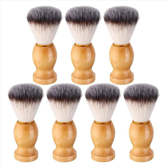 7 Piezas Brocha Afeitar para Hombres con Manejar Madera, Herramientas SalóN, Brocha Afeitar Hecha una Mano, Brochas Afeitar con Manejar Madera, Cepillo para el Cabello