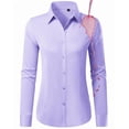 thumbnail image 4 of Vividaire Button Down Shirts for Women Collared Long Sleeve Dress Shirts Wrinkle Free Blouse Fitted Work Office Tops, 4 of 8