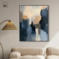 thumbnail image 3 of Navy Beige I Canvas Blue Abstracts by Art Remedy, Black Frame, 36 x 45, 3 of 7