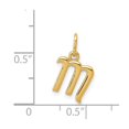 thumbnail image 4 of Diamond2Deal 14K Yellow Gold Letter M Initial Charm Pendant for Women, 4 of 6