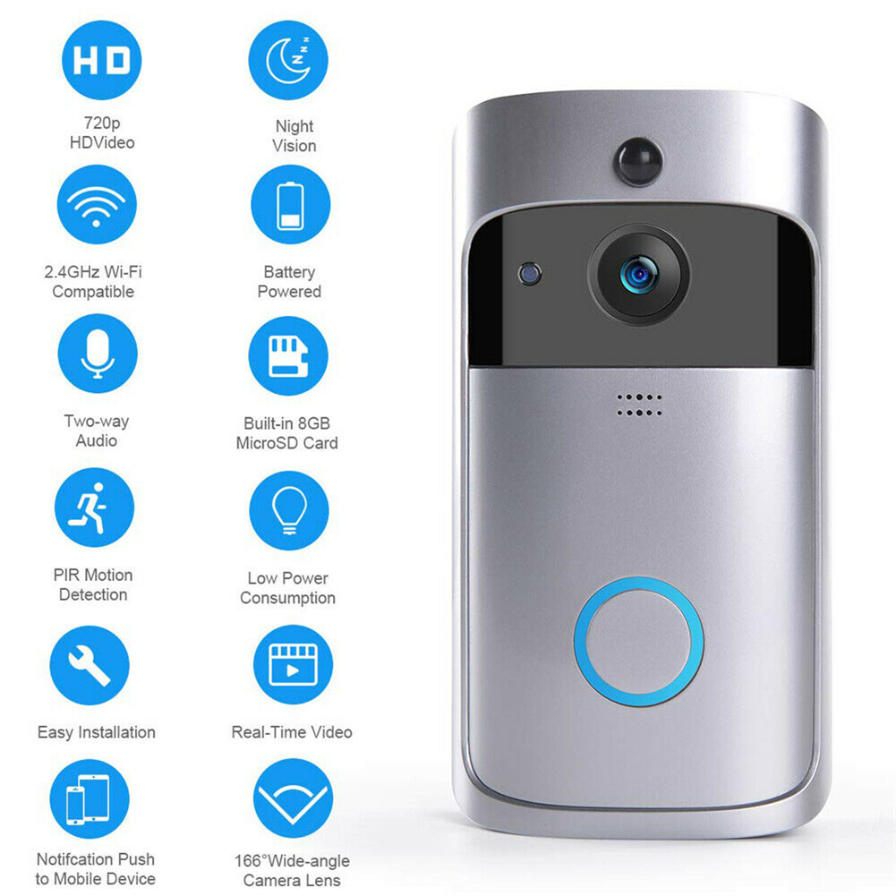 Asashitenel Wireless WiFi Doorbells Visual Ring Secure Camera