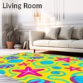 thumbnail image 2 of ODIKA 4'x6' Machine Washable Non-Slip Area Rug, Starfish and Scallop Medley Shell with Nautical Accents High Traffic Rug, Yellow, 619084, 2 of 7