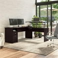 thumbnail image 2 of Pemberly Row Engineered Wood 72W 3 Position Sit to Stand L Desk in Espresso Oak, 2 of 6