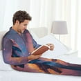 thumbnail image 6 of Picia Watercolor Sky Dragon Pattern Men’s Long-Sleeve Sleepwear Set - Soft 2-Piece Loungewear with Pockets, Comfy PJs for Relaxing Nights-XX-Large, 6 of 7