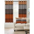 thumbnail image 2 of Fsddascl Burnt Orange Grey Blackout Curtains for Bedroom/Living Room, Thermal Insulated Kitchen Curtains, Vintage Stripe Farmhouse Wood Grain Grommet Darkening Window Treatment Drapes 52"x96"x2, 2 of 8