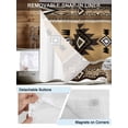 thumbnail image 3 of No Hook Cloth Fabric Shower Curtain with Snap in Liner, Brown Southwest Waterproof Shower Curtains Set with See Through Top Window, Boho Aztec Ethnic Abstract Geometric Bath Curtains Shower 48"x72", 3 of 6