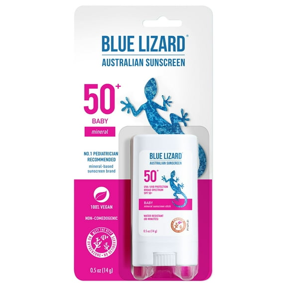 Blue Lizard TI12 BABY Mineral Sunscreen Stick with Zinc Oxide, SPF 50 , Water Resistant, UVA/UVB Protection - Easy to apply, Fragrance Free, .5 oz