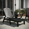 thumbnail image 3 of Flash Furniture Monterey Indoor/Outdoor Adirondack Set with 2 Loungers and Side Table Black 3, 3 of 14