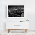 thumbnail image 3 of On The 3rd Avenue Bridge - Minneapolis Minnesota Photography Black and White Cityscape Bridge Skyline Nightlife Architecture Water White Framed Wall Art Print 12 x 16 inches, 3 of 4