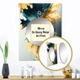 thumbnail image 3 of Designart "Blue and Gold Abstract Foliage II" Floral & Botanical Mirror Wall Decor - Traditional Blue Floral Living Room Wall Mirror Art - 32" x 24" Inch, 3 of 5