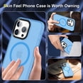 thumbnail image 7 of ELEHOLD for iPhone 16 Plus Compatible with Magsafe Accessories Case,Translucent Matte Magnetic Slim Non-Slip Shockproof Women Men Protective Cover,Blue, 7 of 7