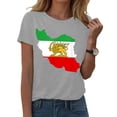 thumbnail image 2 of GEWSEY Women's Iran Lion Sword Sun Crew Neck Short Sleeve Patriotic T-Shirt (Light Gray, XXL), 2 of 6