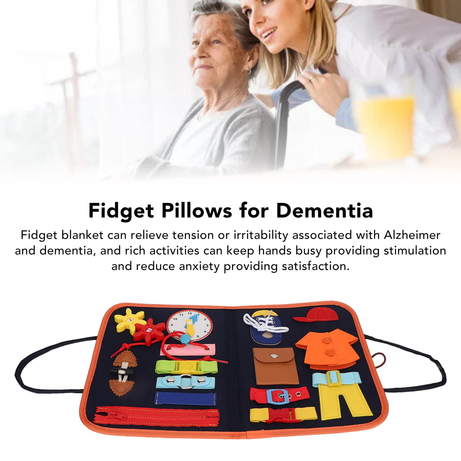 Dementia Activities for Seniors, Dementia Products for Elderly, Anxiety Relief Fidget Toys, Calming & Comforting Dementia Activities for Seniors, Dementia Gifts, Red