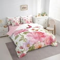 thumbnail image 3 of Castle Fairy Kids Flying Butterflies 7-Piece Twin Bedding Set, Spring Garden Rose Princess Breathable Sheets, 3 of 8