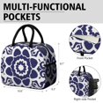thumbnail image 6 of Obrewu Blue and White Pioneer Flower Lunch Bag for Adult, Insulated, Leakproof, Oxford Cloth, 6 of 7