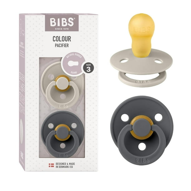 Chupones BIBS Ivory Petrol Tetina Redonda Látex Natural Talle 1 para Bebés 0 a 6 Meses