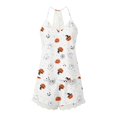 thumbnail image 6 of MEZZALL Women's Halloween Ghost Pumpkin Cami Pajama Set V Neck Halter Tops Lace Shorts 2 Piece Sleepwear Loungewear for Bedroom, 6 of 7