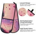 thumbnail image 2 of Yayeee Double Oven Mitt Kitchen Heat Resistant Baking 35" x7" Quilted Glove, Pixel Floating Hearts, 2 of 6