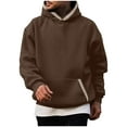 thumbnail image 1 of pstuiky manga larga de hombre, Sudadera con capucha y manga larga de color liso para hombre top de hombre s, 1 of 3