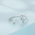 thumbnail image 4 of Cute Dachshund Ring 925 Sterling Silver Pet Animal Puppy Dog Wrap Finger Band Open Statement Ring Adjustable Bands Dainty Jewelry for Women Pet Lovers, 4 of 12