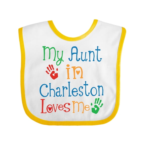 Inktastic My Aunt in Charleston Loves Me Boys or Girls Baby Bib