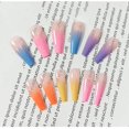 thumbnail image 4 of 48 uds. de uñas, uñas largas y falsas, uñas acrílicas brillantes de color degradado de arco iris, uñas postizas compatibles con mujeres y niñas, arcoíris Afortunado Sencillez, 4 of 5
