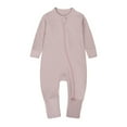thumbnail image 2 of Otqutp Baby Boys Girls Cotton Rompers Toddler Cute Footless Pajamas Zipper Short Sleeve Sleeper Zipper Romper Crewneck Jumpsuits(B-Pink,0-3 Months), 2 of 9