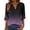Purple #140, variant on Womens Dressy 3/4 Sleeve Tops Trendy Cut V Neck Gradient Tunic Shirts Cute Casual Blouses Spring Summer Outfits Cyan XL