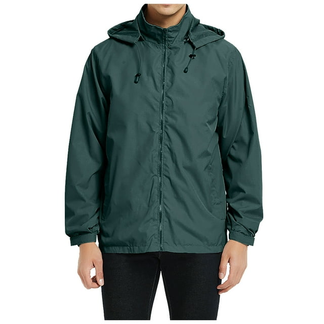 Men's Casual Jacket for Autumn - Lightweight Breathable Hooded Flight Style Coat with Solid Pattern and Comfortable Fit