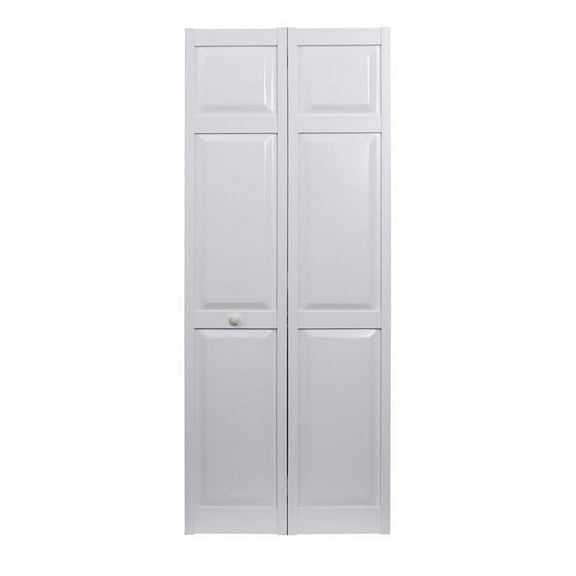 Seabrooke Raised Panel 32" x 80" White Vinyl Bifold Door