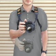 Camera Strap Chest Harness with Southwest Neoprene and Accessory Pockets by USA GEAR - Works with Canon , Nikon , Fujifilm , Sony , Panasonic and More DSLR , Point & Shoot , Mirrorless Cameras